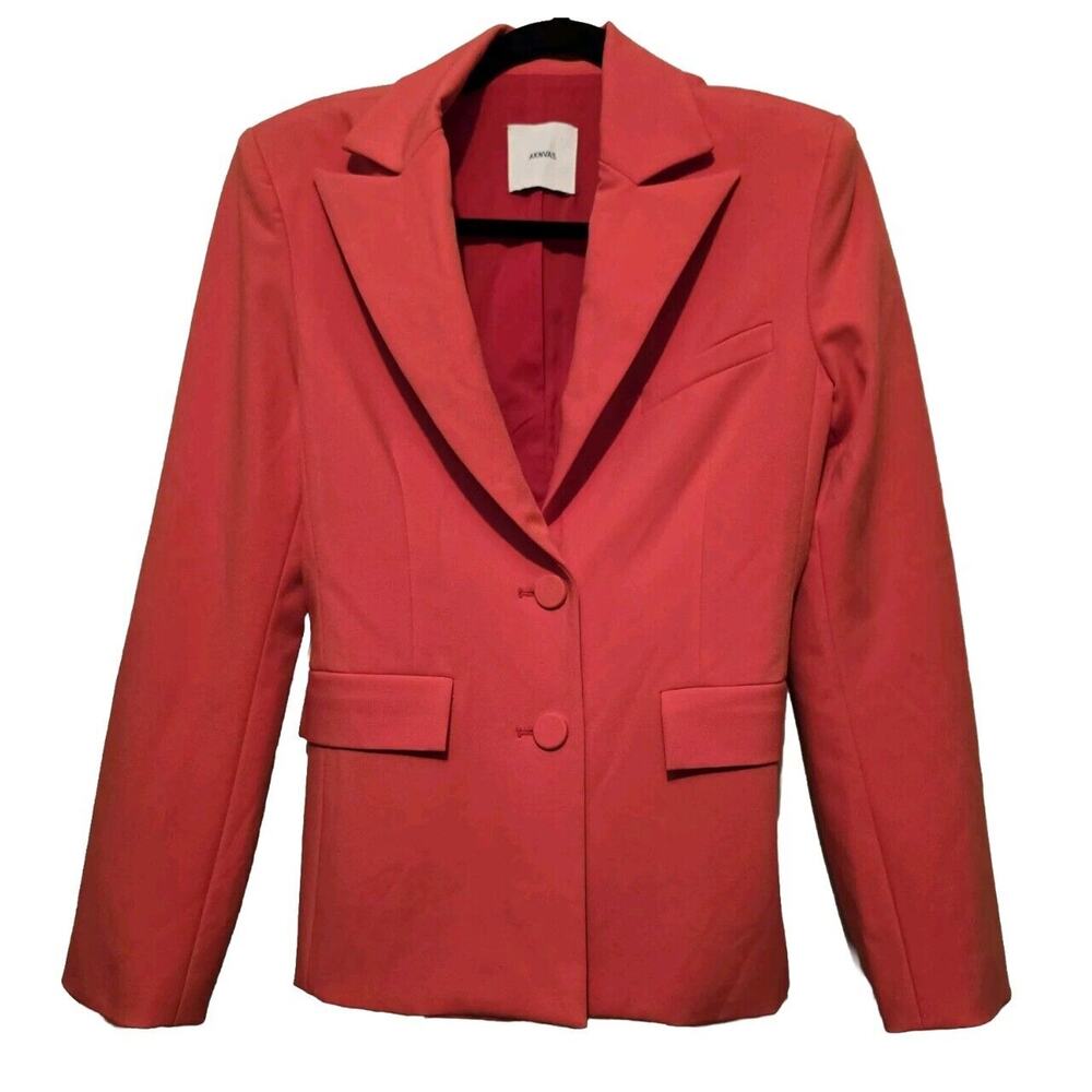 AKNVAS 2 Button Blazer ($1100) Coral Blazer Size 2 Luxury Workwear Professional